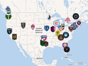 Map of MLS teams 2024