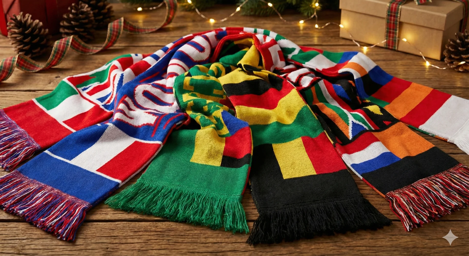World Cup 2026 watch party soccer scarves décor.
