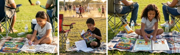 Kids coloring soccer activity book